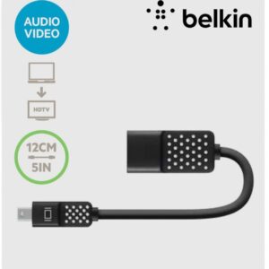 Belkin Mini Display Port to HDMI Adapter 4K Compatible with Laptop - Black